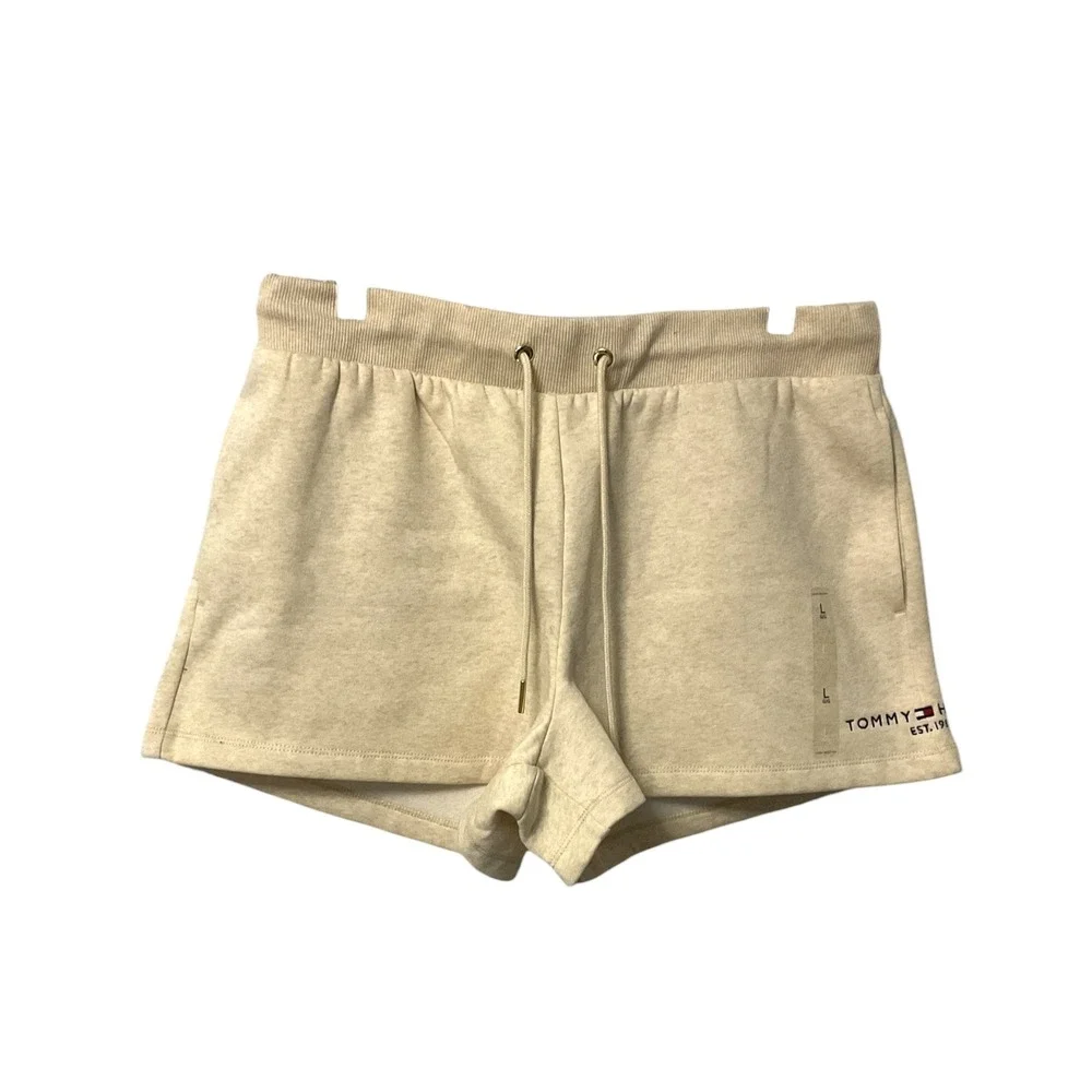 Tommy Hilfiger Women Beige Fleece‎ Lounge Shorts Size L G